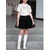 image:imageRoseSeek Girls Bowknot Pearl Sequin Tops Crew Neck Short Sleeve Casual Tops Summer Cute Clothes TrendyWhite