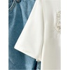 image:imageRoseSeek Girls Bowknot Pearl Sequin Tops Crew Neck Short Sleeve Casual Tops Summer Cute Clothes TrendyWhite