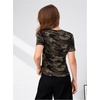 image:imageRoseSeek Girls Camo Print Short Sleeve Tee Shirt Crew Neck Summer Casual Tee TopsMulticolor
