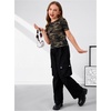 image:imageRoseSeek Girls Camo Print Short Sleeve Tee Shirt Crew Neck Summer Casual Tee TopsMulticolor