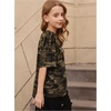 image:imageRoseSeek Girls Camo Print Short Sleeve Tee Shirt Crew Neck Summer Casual Tee TopsMulticolor Camo