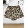 image:imageRoseSeek Girls Camo Shorts Letter Patched Elastic Waist Summer Shorts with PocketsArmy Green
