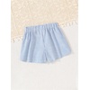 image:imageRoseSeek Girls Camo Shorts Letter Patched Elastic Waist Summer Shorts with PocketsBlue