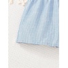 image:imageRoseSeek Girls Camo Shorts Letter Patched Elastic Waist Summer Shorts with PocketsBlue