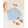 image:imageRoseSeek Girls Camo Shorts Letter Patched Elastic Waist Summer Shorts with PocketsBlue