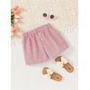 image:imageRoseSeek Girls Camo Shorts Letter Patched Elastic Waist Summer Shorts with PocketsRed