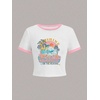 image:imageRoseSeek Girls Cherry Bow Crop Shirts Cute Short Sleeve Graphic Tees Summer Crew Neck Tight T ShirtMix White