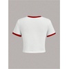 image:imageRoseSeek Girls Cherry Bow Crop Shirts Cute Short Sleeve Graphic Tees Summer Crew Neck Tight T ShirtWhite