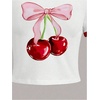 image:imageRoseSeek Girls Cherry Bow Crop Shirts Cute Short Sleeve Graphic Tees Summer Crew Neck Tight T ShirtWhite