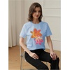 image:imageRoseSeek Girls Cherry Leopard Shirt Short Sleeve Loose Cute Summer T Shirt Trendy Aesthetic Baggy TopsBlue