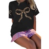 image:imageRoseSeek Girls Cherry Leopard Shirt Short Sleeve Loose Cute Summer T Shirt Trendy Aesthetic Baggy TopsCheetah Black