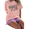 image:imageRoseSeek Girls Cherry Leopard Shirt Short Sleeve Loose Cute Summer T Shirt Trendy Aesthetic Baggy TopsCheetah Pink