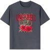 image:imageRoseSeek Girls Cherry Leopard Shirt Short Sleeve Loose Cute Summer T Shirt Trendy Aesthetic Baggy TopsDark Grey