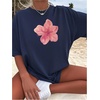image:imageRoseSeek Girls Cherry Leopard Shirt Short Sleeve Loose Cute Summer T Shirt Trendy Aesthetic Baggy TopsDeep Blue