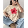image:imageRoseSeek Girls Cherry Leopard Shirt Short Sleeve Loose Cute Summer T Shirt Trendy Aesthetic Baggy TopsFloral Apricot