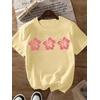 image:imageRoseSeek Girls Cherry Leopard Shirt Short Sleeve Loose Cute Summer T Shirt Trendy Aesthetic Baggy TopsFloral Yellow