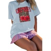 image:imageRoseSeek Girls Cherry Leopard Shirt Short Sleeve Loose Cute Summer T Shirt Trendy Aesthetic Baggy TopsLight Blue