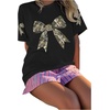 image:imageRoseSeek Girls Cherry Leopard Shirt Short Sleeve Loose Cute Summer T Shirt Trendy Aesthetic Baggy TopsPrint Black