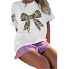 image:imageRoseSeek Girls Cherry Leopard Shirt Short Sleeve Loose Cute Summer T Shirt Trendy Aesthetic Baggy TopsPrint White