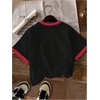 image:imageRoseSeek Girls Cherry Shirt Short Sleeve Colorblock Graphic Tees Cute Summer Shirts Y2k Aesthetic ClothesBlack and Red