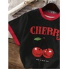 image:imageRoseSeek Girls Cherry Shirt Short Sleeve Colorblock Graphic Tees Cute Summer Shirts Y2k Aesthetic ClothesBlack and Red