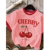 image:imageRoseSeek Girls Cherry Shirt Short Sleeve Colorblock Graphic Tees Cute Summer Shirts Y2k Aesthetic ClothesDusty Pink