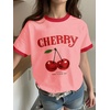 image:imageRoseSeek Girls Cherry Shirt Short Sleeve Colorblock Graphic Tees Cute Summer Shirts Y2k Aesthetic ClothesDusty Pink