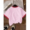 image:imageRoseSeek Girls Cherry Shirt Short Sleeve Colorblock Graphic Tees Cute Summer Shirts Y2k Aesthetic ClothesLight Pink White