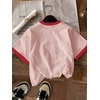 image:imageRoseSeek Girls Cherry Shirt Short Sleeve Colorblock Graphic Tees Cute Summer Shirts Y2k Aesthetic ClothesMulti Pink
