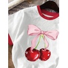 image:imageRoseSeek Girls Cherry Shirt Short Sleeve Colorblock Graphic Tees Cute Summer Shirts Y2k Aesthetic ClothesMulti White