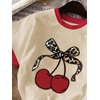image:imageRoseSeek Girls Cherry Shirt Short Sleeve Colorblock Graphic Tees Cute Summer Shirts Y2k Aesthetic ClothesMulticolor