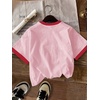 image:imageRoseSeek Girls Cherry Shirt Short Sleeve Colorblock Graphic Tees Cute Summer Shirts Y2k Aesthetic ClothesPink and Red