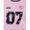 image:imageRoseSeek Girls Clothing Sets Number Graphic Short Sleeve Jersey Shirts and Bow Flare Leggings Y2K OutfitsMulticolor Pink