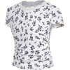 image:imageRoseSeek Girls Ditsy Floral Print Lace T Shirt Short Sleeve Ribbed Ruched Cute Tee Shirts Summer TopsBlack and White