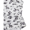 image:imageRoseSeek Girls Ditsy Floral Print Lace T Shirt Short Sleeve Ribbed Ruched Cute Tee Shirts Summer TopsBlack and White