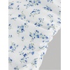 image:imageRoseSeek Girls Ditsy Floral Print Lace T Shirt Short Sleeve Ribbed Ruched Cute Tee Shirts Summer TopsBlue