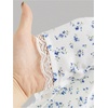 image:imageRoseSeek Girls Ditsy Floral Print Lace T Shirt Short Sleeve Ribbed Ruched Cute Tee Shirts Summer TopsBlue