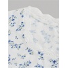 image:imageRoseSeek Girls Ditsy Floral Print Lace T Shirt Short Sleeve Ribbed Ruched Cute Tee Shirts Summer TopsBlue