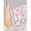 image:imageRoseSeek Girls Ditsy Floral Print Lace T Shirt Short Sleeve Ribbed Ruched Cute Tee Shirts Summer TopsFloral White