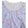 image:imageRoseSeek Girls Ditsy Floral Print Lace T Shirt Short Sleeve Ribbed Ruched Cute Tee Shirts Summer TopsLight Blue