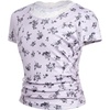 image:imageRoseSeek Girls Ditsy Floral Print Lace T Shirt Short Sleeve Ribbed Ruched Cute Tee Shirts Summer TopsLight Grey