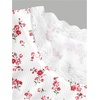 image:imageRoseSeek Girls Ditsy Floral Print Lace T Shirt Short Sleeve Ribbed Ruched Cute Tee Shirts Summer TopsRed