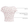 image:imageRoseSeek Girls Ditsy Floral Print Lace T Shirt Short Sleeve Ribbed Ruched Cute Tee Shirts Summer TopsRed