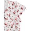 image:imageRoseSeek Girls Ditsy Floral Print Lace T Shirt Short Sleeve Ribbed Ruched Cute Tee Shirts Summer TopsRed and White