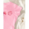 image:imageRoseSeek Girls Floral Graphic Crop Tops Tees Short Sleeve Crewneck Cute Slim Fit T Shirt Summer TopsBright Pink
