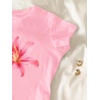 image:imageRoseSeek Girls Floral Graphic Crop Tops Tees Short Sleeve Crewneck Cute Slim Fit T Shirt Summer TopsLight Floral Pink