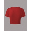 image:imageRoseSeek Girls Floral Graphic Crop Tops Tees Short Sleeve Crewneck Cute Slim Fit T Shirt Summer TopsRed