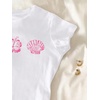 image:imageRoseSeek Girls Floral Graphic Crop Tops Tees Short Sleeve Crewneck Cute Slim Fit T Shirt Summer TopsWhite and Shell Pink