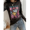 image:imageRoseSeek Girls Floral Graphic Tees Crew Neck Long Sleeve T Shirts Streetwear Tops Fall OutfitsDark Grey