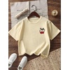image:imageRoseSeek Girls Geometric Star Graphic Tee Tops Casual Summer Short Sleeve Crew Neck T ShirtCherry Apricot